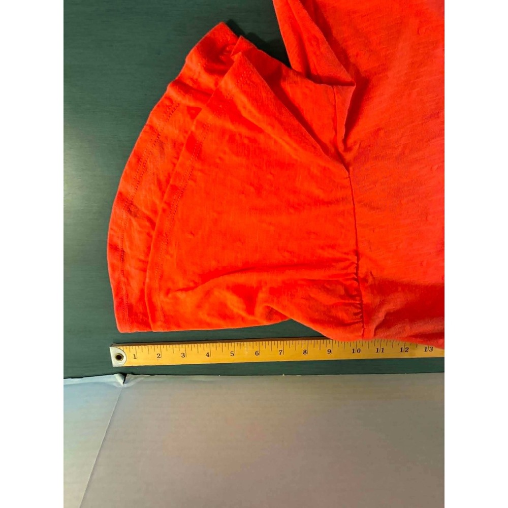 Time and Tru Womens M Orange Flutter Sleeve V Neck Top Boho Feminine NWT - Picture 7 of 9